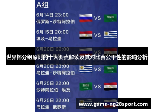 世界杯分组原则的十大要点解读及其对比赛公平性的影响分析